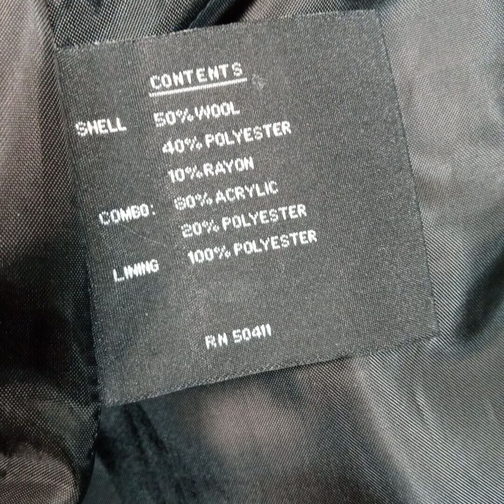 Fleet Street Womens Jacket Gray L Wool Blend Hood Pockets Lined Coat Career - Picture 14 of 14